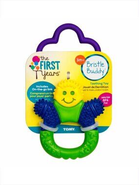First Years Bristle Buddy-Green Toddler Teether 3M+ New Sealed ( ADD-ON ONLY )